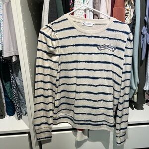 Carve Designs Navy and Cream Striped Sweater